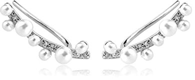Sudemota Ohrringe 925 Sterling Silber Gold 18 Karat Gold Perle Ohrringe Anhänger Ohrringe Ring Damen Clip Schmuckset (Size : ORO)