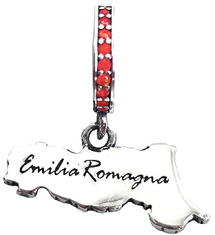 Charm Region Emilia Romagna Italia Souvenir Anhänger Silber 925 – Les Folies für Pandora, Sterling-Silber, Zirkonia