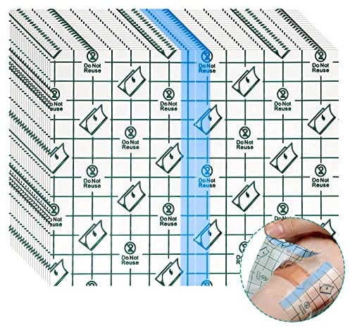 20 Pieces Tattoo Aftercare Waterproof Bandage, 10 x 12 cm Transparent Stretch Adhesive Bandage, Clear Adhesive Bandages, Protective Waterproof Film Dressing Cover Tape, Second Skin Tattoo Cover