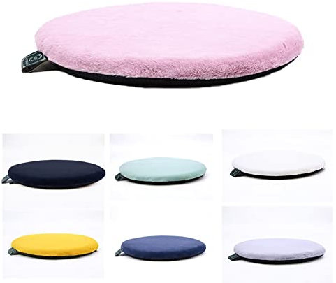 ZIBENE Stuhlkissen 2er Set Rund, Memory Foam Sitzkissen 40cm für EsszimmerstüHle, KüChenstuhl Sitzkissen Waschbar, Atmungsaktiv und Hautfreundlich PlüSchbezug Ohne BäNder Lila