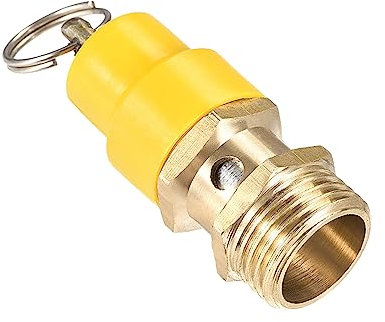 M METERXITY Air Compresseur Vanne - Laiton Sécurité Vanne, 115 PSI Régler Pression, Appliquer à Petit Volume Pression Réduction Applications (G 1/2 Mâle Fileté, Jaune)