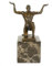 Bronze Figur Skulptur | Kniender männlicher Akt | Aktfigur auf edlem Marmorsockel (11108)