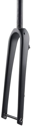 Gravel Bicicletta Forcella Rigida Fibra Di Carbonio 700C Forcella Per Bici Da Strada 1-1/8 Dritta/conica Forcella Per Freni A Disco Asse Passante 12*100mm Leggero ( Color : Matte Black , Size : Straig