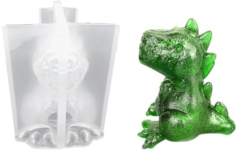 HyzaPhix Dinosaurier Harzform, Dino Silikonformen für Epoxidharz, 3D Tierform Silikon Kerzenform Kerzen Selber Machen Set für DIY Kunsthandwerk Home Dekoration