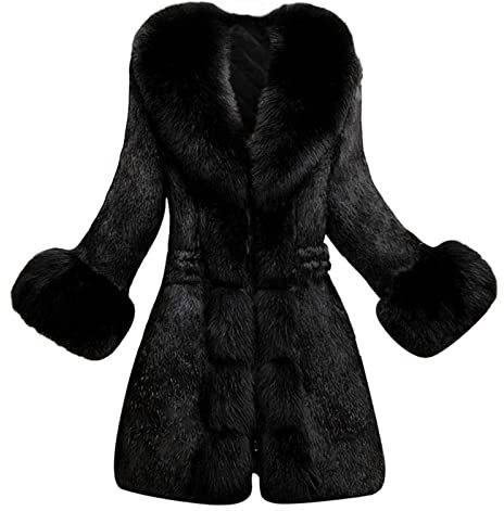 EMUKFD Cappotto lungo da donna in finto shearling con bavero in pile con risvolto aperto sul davanti da donna in pelle scamosciata Toscana pelle di pecora trench cappotto alla moda in pile peloso