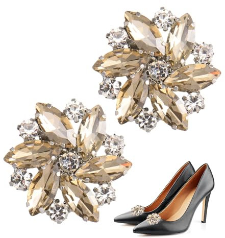 ORUZA 2 Stück Kristall Schuhclips, Strass Schuh Clips, Kann Zerlegen Schuh Dekorative Accessoires für Damen Heels Hochzeit Braut Party Schuhdekoration