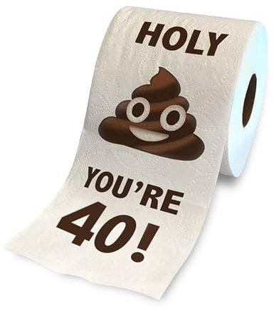 Prank Toilet Paper - Funny Birthday Rolls, 30-90 Lustige Toilettenpapier, Happy Prank Toilettenpapier, Neuheit Toilettenpapierrolle, Happy Prank Geburtstag Dekoration Geschenke für Herren Damen (40.)