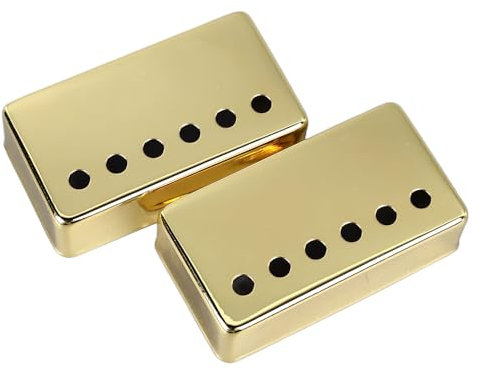 E-Gitarre Humbucker Pickup Cover, Gold Shell E-Gitarre Double Coil Pickup Cover 2 Stück für LP (50mm 50mm)
