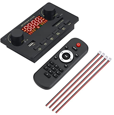 Feriany Amplificatore 2X40W Bluetooth 5.0 Lettore MP3 Scheda di Decodifica WAV 12V Modulo Radio FM per Auto Supporto TF USB AUX Vivavoce(A)