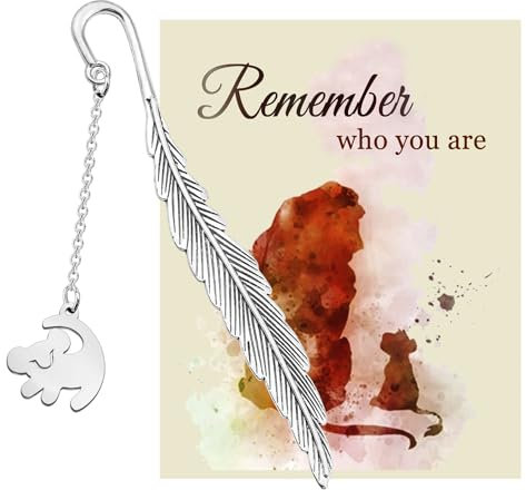 „KUIYAI Little Lion Geschenk, Löwen-Lesezeichen für Leser, erinnern Sie sich daran, wer Sie sind, Tierreich-Geschenk, Buchliebhaber-Geschenk (who You are bm UK)