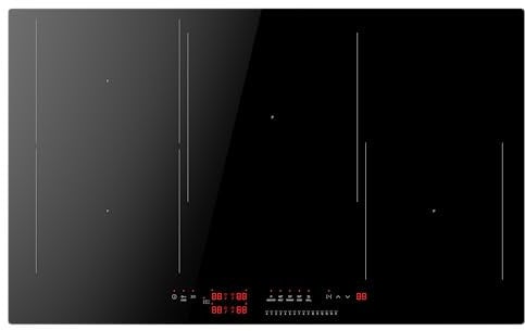 Amica KMI 772 680 C Autarkes Induktionskochfeld / 77 cm breit/Rahmenlos / 14 Leistungsstufen/Boosterfunktion/Pausefunktion/Kindersicherung/schwarz