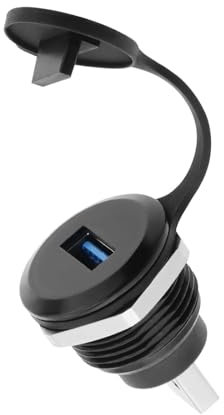 VGOL USB3.0 Male to Female Threaded Fixing Adapter 5Gbps USB3.0 Plug to Socket Round Converter USB3.0 Data Connector Mount Socket for Data Transfer