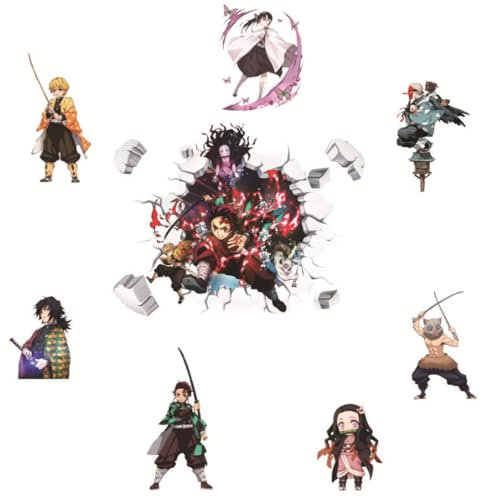 2pcs Demon Slayer Wandaufkleber Kinderzimmer Layout Pvc Poster Selbstklebender Cartoon Anime Aufkleber Kleiderschrank Glas Aufkleber 39 * 101cm