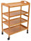 CCYENG Lagerregal Barm Servierwagen Küchenwagen Inselwagen 4-Regal Massivholzwagen Brüstungen Universalräder Organizer Home,Gelb,60x33x81cm