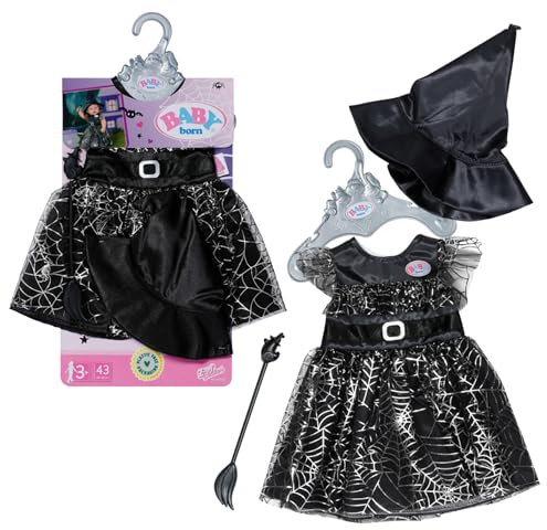 BABY born Hexenkleid mit Besen und Hexenhut, Puppenkleid für 43 cm Puppen, 836026 Zapf Creation