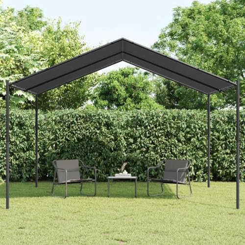 AUVYI Pavillon im Freien Anthrazit 4x4x2,6 m Pulverbeschichteter Stahl Robust Partyzelt Wasserfestes Material Gartenlaube Vielseitig Einsetzbar für Ruhige Stunden, Familientreffen, Picknicks