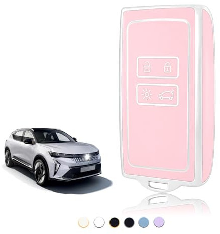 TOOMUME Coque Clé, Etui Cles Étui Clés Carte Adapté pour Renault Scenic 4 Megane Talisman Koleos Kadjar Clio Captur Espace Zoe Dacia Duster, Couvre Clef Cache Cle Voiture Telécommande - Smart Key
