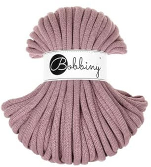 Flechtkordel Jumbo - 9mm - Baumwollkordel Baumwollgarn Garn Kordel Makramee Schnur Kordelband Natur Baumwolle DIY-Basteln 30m - Mauve
