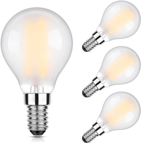 Century Light E14 Led Warmweiss Glühbirne 6W (Ersetzt 60W),1150lm(Klasse B),2700K Warmweiß G45 Tropfenform Golfball Filament Glühlampen,230V,4 Stück