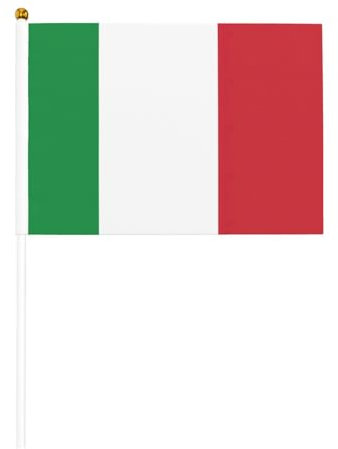 BREAUX Bandiera italiana con stampa mini palmare piccola penna, bandiera sventolata a mano su entrambi i lati, mini bandiera stick