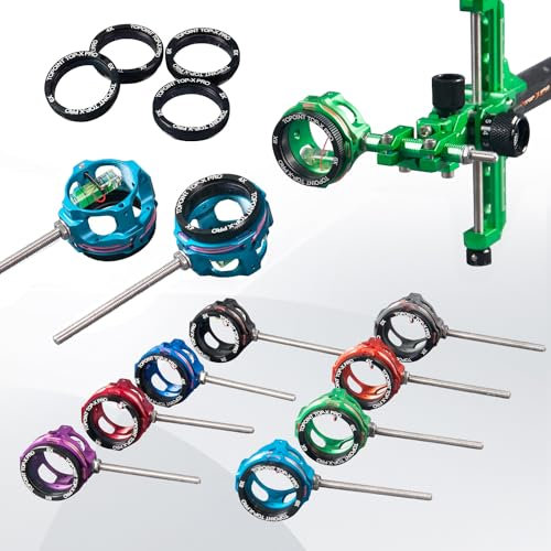 surwolf TP8710 Pro Bogenvisier Scope Compoundbogenvisier mit Linse 2X 4X 6X 8X optional Single pin Scope 0,019 Glasfaser für Compoundbogen Wettkampfvisier (Hellblau, 4X)