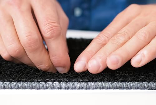 Carsio Carpet Boot Liner Mat For Dacia Duster MK2 2017+ Onwards Tailored Fit Floor Mat Set Complete Accessory Black Custom Fitted - All Weather, Anti-Slip Backing & Grey Trim