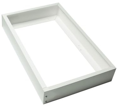 Bright Source 600 x 300 mm Aufputz-Montageset für hintergrundbeleuchtete LED-Panelleuchte (Panel nicht im Lieferumfang enthalten) – weiße glänzende Oberfläche, einfache Montage und Installation, für