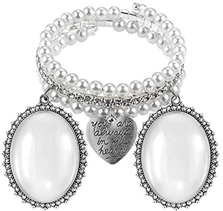 WWHJR Hochzeitsstrauß-Bilderrahmen, Brautstrauß, Foto-Charm, Gedenkspitze, ovaler Blumenstrauß, Foto-Anhänger für Hochzeitserinnerung