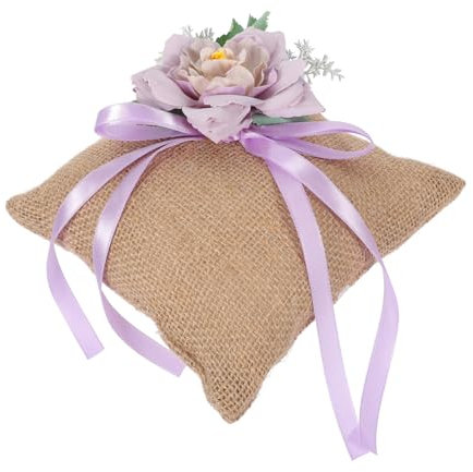 OKUMEYR Vintage Ringkissen Mit Kunstblumen Für Hochzeiten Romantisches Ringkissen Für Trauringe Hochzeit Deko Für Besonderen Tag