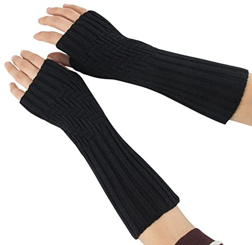 Arm Stulpen, Handstulpen Damen Ohne Finger Armstulpen - Pulswärmer Gestrickte Fingerlose Handschuhe Kaschmir Thermo Handgelenkwärmer Frauen Fäustlinge Halbe Fingerhandschuhe