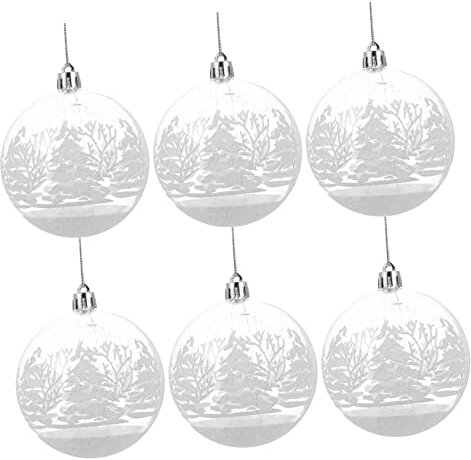 MAGICLULU 6stücke Schneebälle Deko Weihnachtskugel Anhänger Weihnachtsbaumkugel Hängedekoration Weihnachtsdekokugel Für Party Und Innendekoration