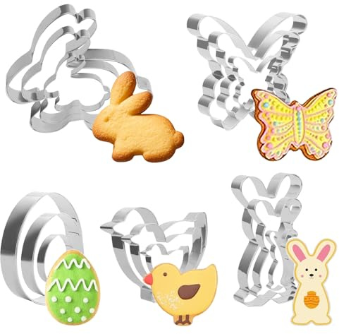 Ausstechformen, 15 Stück Ausstecher Weihnachten, Keksausstecher, Hase Ei Blume Schmetterling Küken Plätzchenausstecher, Ideales Weihnachtengeschenk & für Weihnachtenplätzchen (15pcs)