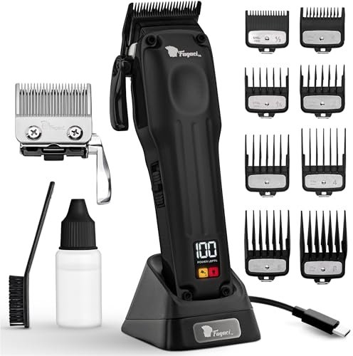 Fagaci Tondeuse Cheveux Hommes Professionnel avec Précision Supérieure, Tondeuse Cheveux Professionnelle Sans Fil Netteté 5 Fois Plus Longue avec 2 Lames Dégradé & Effilage