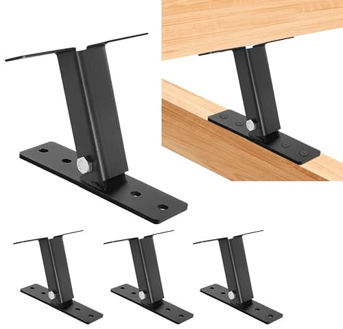 Heavy Duty Roof Riser Brackets Kit 4 Pack, Stainless Steel 304 Pergola Roof Riser Beam Brackets Pergola Roof Brackets Adjustable Bracket for Wooden Roof, Door or Window Flashing Support Brackets