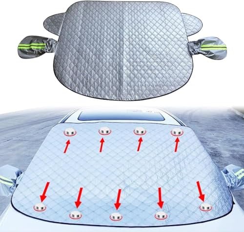 LJWAN Frontscheibenabdeckung Winter für VW Golf Plus 2004-2014, Auto Windschutzscheibe Abdeckung Autoscheibenabdeckung Frostschutz Winter 9 Magnet,B/157 * 126CM