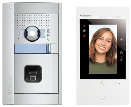 BTICINO, Flex‘ONE-Set Classe 300EOS with Netatmo & Sfera Allmetal inkl. ekey-Fingerprint, smarte Wi-Fi-Video-Innenstelle mit integrierter Alexa, optimierte Farbkamera, Home+Security, 2-Draht, 905286