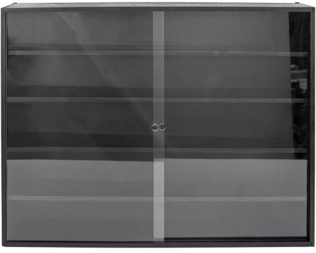 CHZIMADE 5-Tier Wall Display Shelf Cabinet Glass Door Display Shelves Adjustable Wall Collector Home Office Ornaments