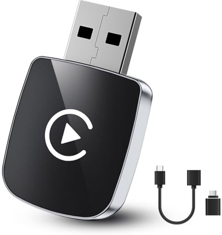 CarPlay Wireless Adapter for iPhone,2025 Upgraded Convert Wired to Wireless CarPlay,Plug and Play Car Play Wireless Adapter,Wireless CarPlay Adapter UK for Apple,Compatibility with iPhone iOS 10+