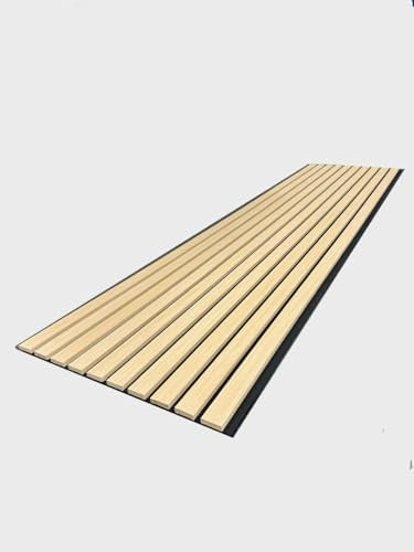 Premium Wide Slat Acoustic Wall Panelling 2400mm x 600mm Decorative 3D (Orginial Oak (Black Felt))