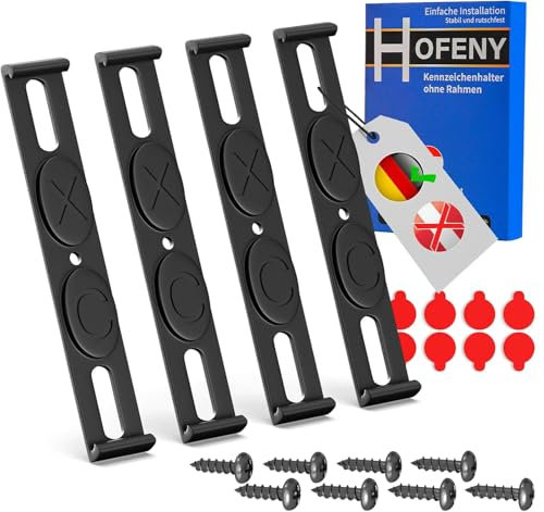 Unsichtbarer Kennzeichenhalter Rahmenlos 2er-Set – Für 110 mm EU-Kennzeichen, Nicht für Österreich/3D