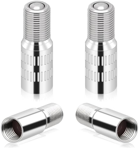 4 Pcs Tyre Valve Extension, 1.06 Inch Angled Valve Stem Extenders for Car, Truck, RV, Bike, Motorcycle Tires, Durable Metal Valve Extensions for Easy Air Filling, Tire Pressure Check & Inflation