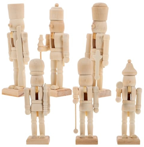 NUOBESTY 6pcs Nussknacker Soldat Deko Nussknacker Figuren 12cm klassisch Kunsthandwerk weihnachtlich dekorieren Kinder Geschenk Weihnachtsdeko