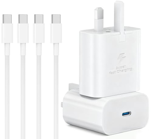 Samsung Charger, Samsung Phone Fast Charging USBC Cable 1M and UK Plug USB Type C for Galaxy S26 S25 S24 S23 S22 S21 S20 A17 A16 A56 A55 A54 A53 A52 A51 A50 A36 A35 A34 A33 A32 A26 A25 A24 A23 A40 A41