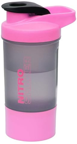 TRG Nitro Shaker 600ml Protein & Smoothie Shaker Bottle | BPA Free Leak-Proof Gym Essential with Stainless Steel Mixing Ball, Easy-Grip Body, Measurement Markings & Supplement Storage