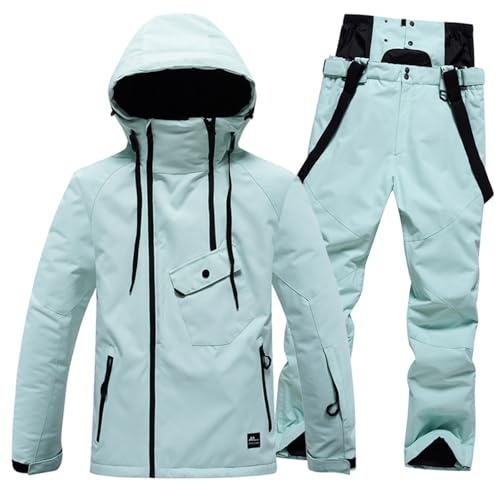 Skianzug Damen 2 Teilig Set: Skijacke Und Skihose Skibekleidung Wasserdicht Skioverall Große Größen Skianzüge Winddicht Schneeanzug Warme Ski Anzug Zweiteiler Winter Overall
