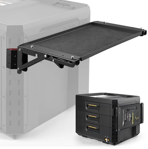 Folding Magnetic Table Fit for ToughBuilt Tool Boxes, Compact Side Workstation for Jobsite & Garage, Space-Saving Foldable Table with Magnetic Surface