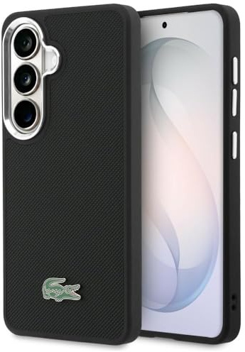 CG MOBILE Lacoste Full Wrap Petit Pique kompatibel mit MagSafe Hülle für Samsung Galaxy S26 (Schwarz)