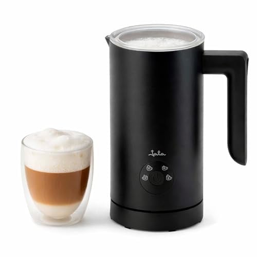 JATA JECL5501 - Espumador de Leche Eléctrico 5 en 1 con Calentador, Espuma Caliente y Fría, 150 ml para Espumar / 300 ml para Calentar, Jarra Antiadherente, Base 360°, Desconexión Automática, 500 W
