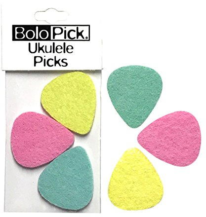 BoloPick Ukulele Picks, BoloPick Felt Uke Pick 6 Pack for Ukulele, Bass, Guitar, Banjo, and Autoharp (Cute Pink Lemonade 6 pack)