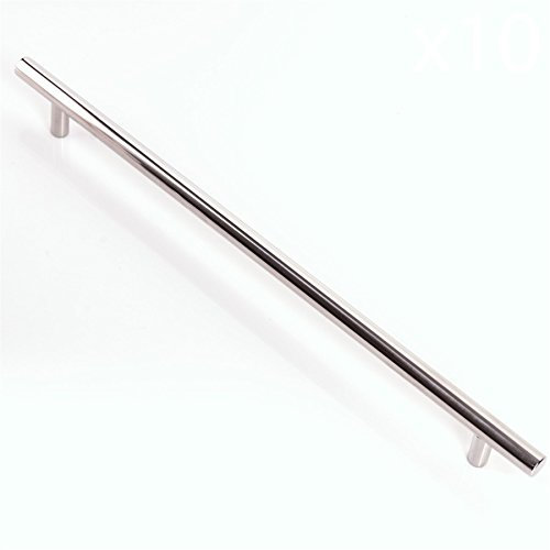 10x Extra Long 34cm Chrome Metal Door Handles - Kitchen Cupboard/Cabinet T-Bar Pulls